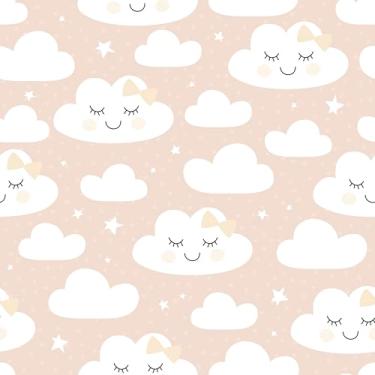 Imagem de Papel De Parede 12m Adesivo Quarto Céu Nuvens Nude