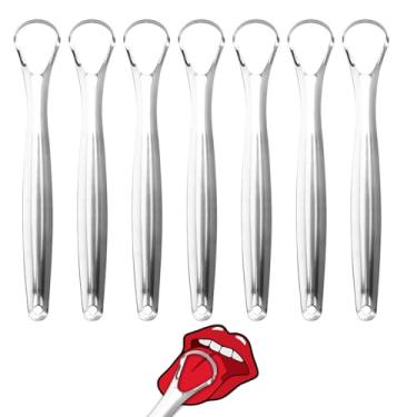 Imagem de Raspador de língua, raspador de língua para adultos e crianças, raspador de língua de metal, limpador de língua de aço inoxidável, limpador de língua para adultos