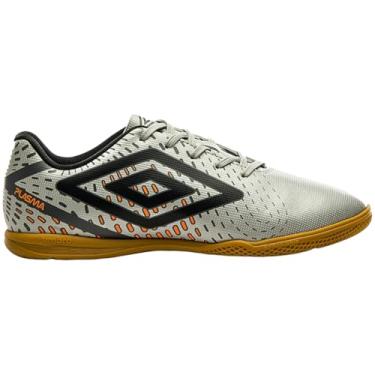 Imagem de Chuteira Umbro Futsal Plasma Masculino CINZA LARANJA Original (42, CINZA/LARANJA)