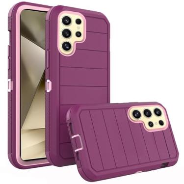 Imagem de Asuwish Capa de celular para Samsung Galaxy S24 Ultra 5G, capa de celular híbrida à prova de choque de grau militar, acessórios para celular S24Ultra 24S S 24 24Ultra feminino roxo