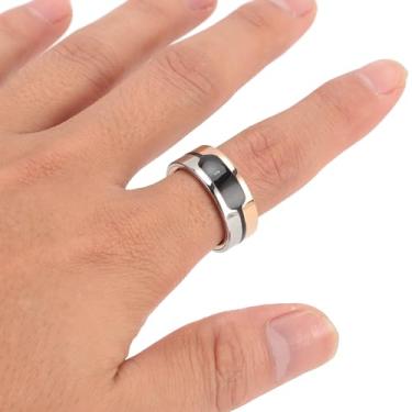Imagem de Smart Ring Health Tracker, anel inteligente de controle de toque com base de carregamento, rastreamento de sono vestível, impermeável, vida útil da bateria de 4 a 6 dias (tamanho 8)