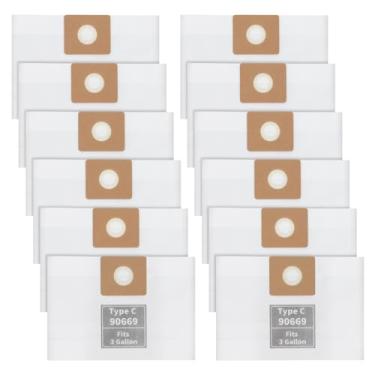 Imagem de Sacos de coleção 90669 compatíveis com aspiradores de pó úmidos/secos Shop-Vac de 9 galões - Sacos de vácuo tipo C peça # 9066900 9066933-12 pacotes