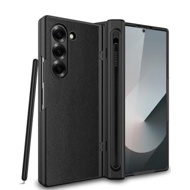 Imagem de NINKI Capa para Samsung Galaxy Z Fold 6 com proteção de dobradiça, protetor de tela e compartimento Spen, capa de couro resistente, ultrafina, à prova de choque, para Samsung Galaxy Z Fold 6 preta