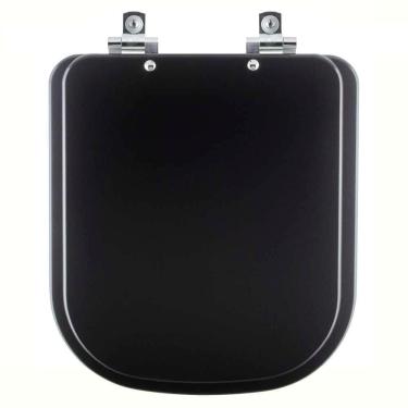 Imagem de Assento Sanitário Com Amortecedor Quadra Preto Fosco Para Vaso Deca
