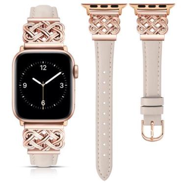 Imagem de Pulseira de relógio TOYOUTHS Leather para Apple 38/40/41/42 mm Starlig