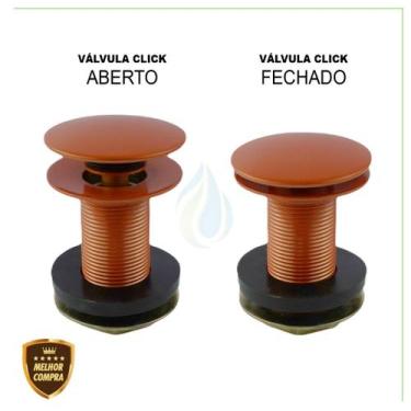Imagem de Valvula Ralo Click Up Inteligente Em Metal Inox Para Banheiro Pia Cuba