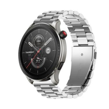 Imagem de Pulseira metal elos aço inox para smartwatch gtr 4 - TECH KING, Prata