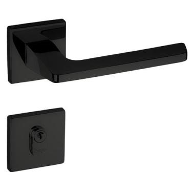 Imagem de Fechadura De Porta Quadra Haga Sara 55Mm Preta Banheiro / W