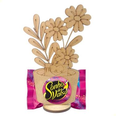 Imagem de Kit 10 Lembrancinhas Flor Porta Bombom Dia Das Mães Mdf