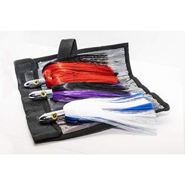 Imagem de Cabeça cromada. Isca de pesca Troll de 18 cm sobre Ballyhoo. Pegue qualquer peixe pelágico predador no oceano, incluindo golfinho, atum e Wahoo! (3 pacotes)