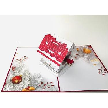 Imagem de ETA Cartão de Natal pop-up de férias 3D, cartão pop-up de Papai Noel em barco 3D, cartões de felicitações de Natal 3D, cartão de Feliz Natal, X22 (X27)