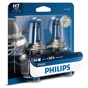 Imagem de Lâmpada de farol Philips H7 Vision com até 30% mais visão, pacote com 2