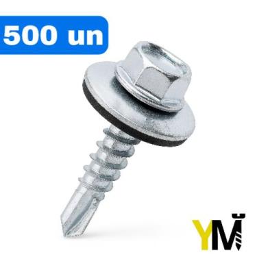 Imagem de Parafuso Para Costura de Telha Sextavado 1/4x7/8 Kit com 500un Fixação