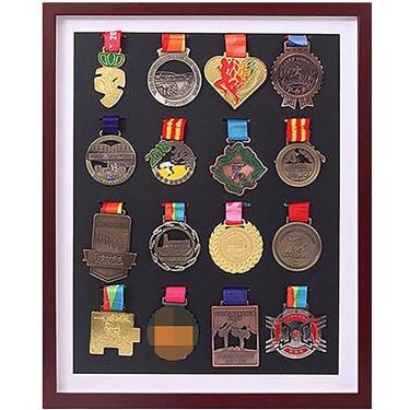 Imagem de Moldura De Caixa De Sombra Para Exibir Prêmios De Medalhas,caixa De Medalha De Madeira Maciça,moldura De Caixa Profunda 3d Para Exibir Medalhas De Guerra/mi, A3 (10 Pieces), walnut