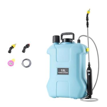 Imagem de Bothyi Pulverizador elétrico de mochila para gramado, irrigação agrícola de alta pressão com escala, 3 bicos de névoa para banho de animais de estimação em, 15l Azul