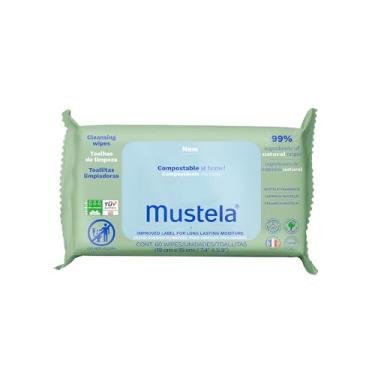 Imagem de Mustela Toalhas Compostáveis Com Perfume 60 Unidades - Lenços Umedecidos Perfumados E Suaves Para Higiene Do Rosto Ao Bumbum – Com 99% De Ingredientes Naturais – Bebê E Criança