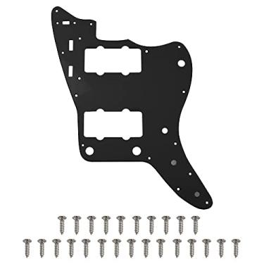 Imagem de 1 peça Yootones 65 60s Vintage Pickguard Guitar Scratch Plate com parafusos compatível com substituição de pickguard Jazzmaster estilo vintage americano/mexicano (3 camadas preta)