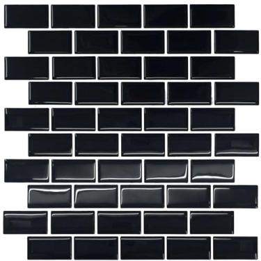 Imagem de Pastilha Adesiva Alto Relevo, Tijolinho Preto, 4 unidades, Cromo Sign