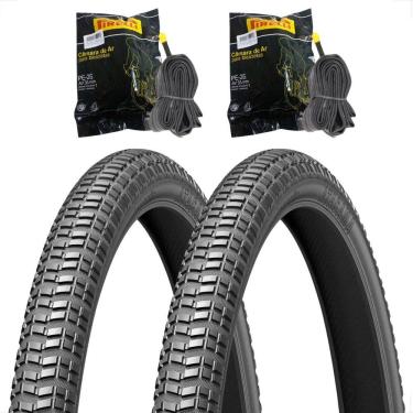 Imagem de Par Pneu Levorin Atacama Aro 26 x 1.95 + Par Camara de ar Pirelli bico grosso Bicicleta Bike Mtb Dh