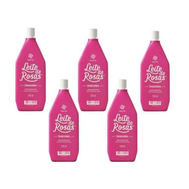 Imagem de Kit c5 Desodorante Leite de Rosas Tradicional 310ml Loção Corporal Lei