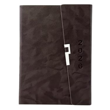 Imagem de Planner 2026 - Agenda de calendário diário (janeiro a dezembro de 2026), uma página por dia, agenda de horários com horários, 14,5 x 21 cm, papel grosso (café)