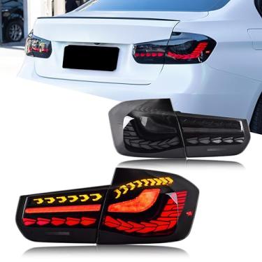 Imagem de Novo acessório compatível com BMW Série 3 F30 F80 M3 2013-2018 Luzes traseiras LED completas com sequencial sequencial conjunto de lâmpadas traseiras de animação dinâmica azul