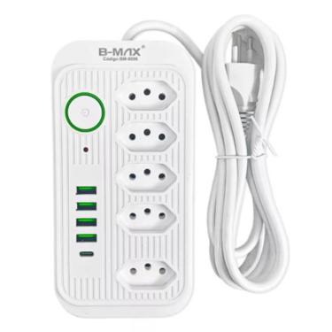 Imagem de Extensão Régua Elétrica 2 Metros 5 Tomadas 4 Usb 1 Usb-c