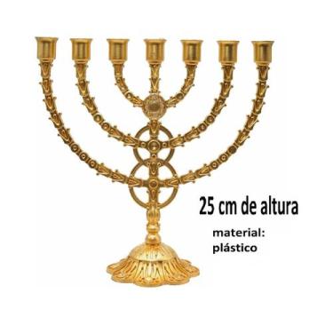 Imagem de Candelabro Sete Pontas - Menora Grande Plastico - Maranata Shofar