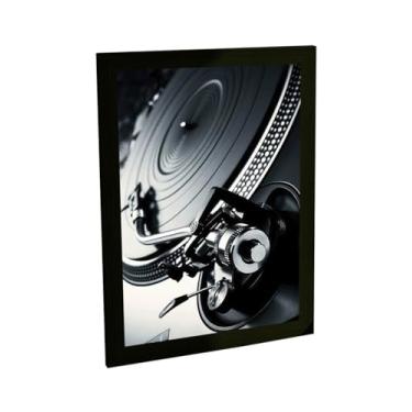 Imagem de Quadro Decorativo Dj Mesa De Som Disco De Vinil Ilustração Decoração Poster Quarto Sala