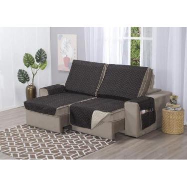 Imagem de Capa Sofá Retrátil Protetor 3 Lugares 1,80M Assento Dupla - Ametista D