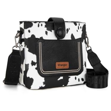 Imagem de Wrangler Bolsa tiracolo feminina fofa e bolsa de ombro para mulheres, Vaca preta, Small, Hobo