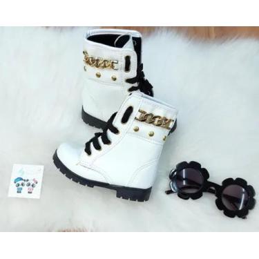 Imagem de Bota Botinha Coturno C Corrente Dourada Bebe Menina Blogueirinha - dgb