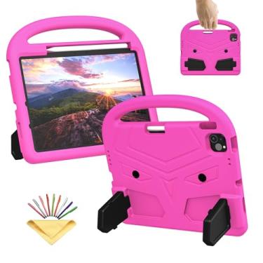 Imagem de UUcovers Capa infantil para iPad Air de 11 polegadas M2 (2024) com suporte para lápis/suporte/alça leve, fofa e macia, espuma vinílica acetinada, à prova de choque, capa para iPad Air 6ª geração,