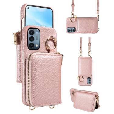 Imagem de Furiet Capa carteira para OnePlus Nord N200 5G com alça de ombro, fivela de anel, bolsa de órgão com zíper, suporte para cartão, capa para telefone para One Plus N 200 G5 1 Plus 200N 1plus One+ 1+