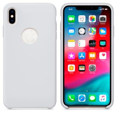 Imagem de Case Capa Capinha Silicone Aveludado pra iPhone X e XS (Branco)