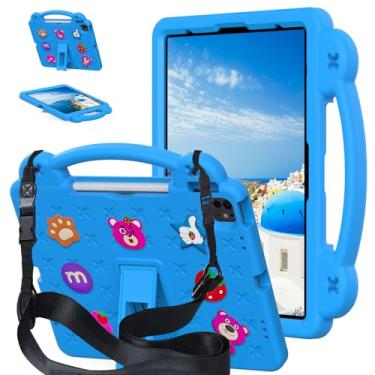 Imagem de YRH Capa infantil para iPad Air 13 polegadas M2 (2024)/iPad Pro 13 polegadas 7ª geração capa M4 (2024)/iPad Pro 12,9 polegadas (2022/2021/2020) (azul)