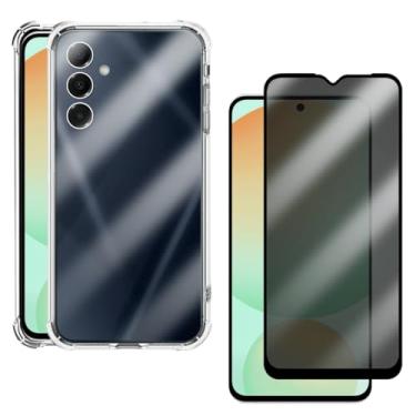 Imagem de Kit Capa Capinha Case + Película De Vidro 3D Privacidade Anti Spy Para Samsung Galaxy S24 FE