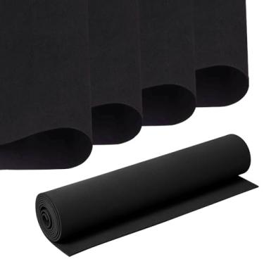 Imagem de SKYPRO 5 peças de rolo de espuma para artesanato, 40 x 40 cm, folha de espuma vinílica acetinada preta para artesanato em sala de aula, recortes, decoração de casamento, projetos DIY (2 mm de
