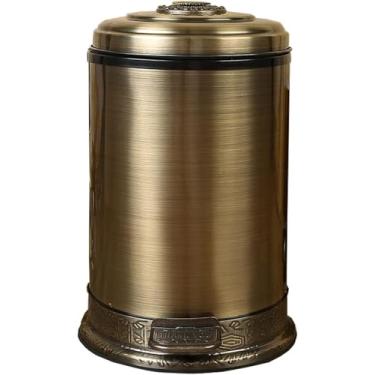 Imagem de Lixeira Lata De Lixo De Aço Inoxidável Lata De Lixo Retrô De Bronze Cozinha Para Decoração De Casa Sala De Estar Em Casa Pedal De Vaso Sanitário Caixa De Lixo 6l, Copper Color, 6L