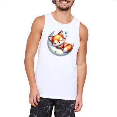 Imagem de Camiseta Regata Cute Raposa dormindo na Lua - Alearts, EG
