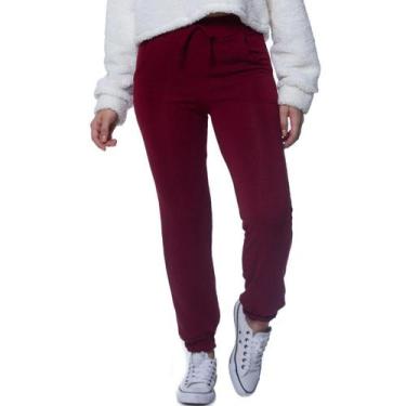 Imagem de Calça Feminina Jogger Com punho e Elástico na Cintura - Amariti, Vinho