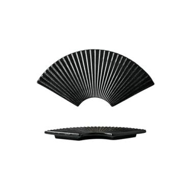 Imagem de Prato de sushi japonês em forma de leque, cor sólida, retrô, café da manhã, prato caseiro - preto