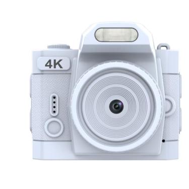 Imagem de Diydeg Mini Câmera de Keychain, 19 Filtro 64MP 4K Câmera Digital Retro Com Luz Flash LED, Cordão, Gravador de Vídeo Portátil para Gravação de Estudo de Viagem (Branco)