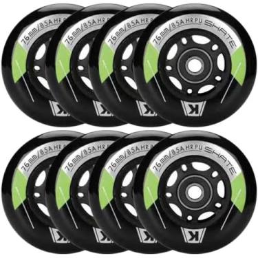 Imagem de Pacote com 8 rodas de skate em linha de 72 mm, 76 mm, 80 mm, rodas de substituição com rolamento ABEC9 para patins Derby K2 Inline Skate- 85A para uso interno e externo