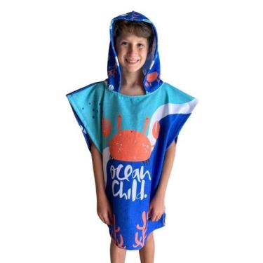 Imagem de Roupão Poncho Animado com Capuz - Fofotinhos, Siri azul bic m107, Únic