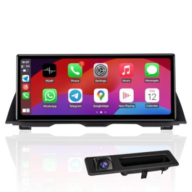 Imagem de PEMP Tela Linux ultrafina de 12,3 polegadas para BMW Série 5 F10 F11 NBT com e sem fio CarPlay Android Auto, rádio de carro Bluetooth Video Player 2013-2017 com uma câmera reversa AHD 720P