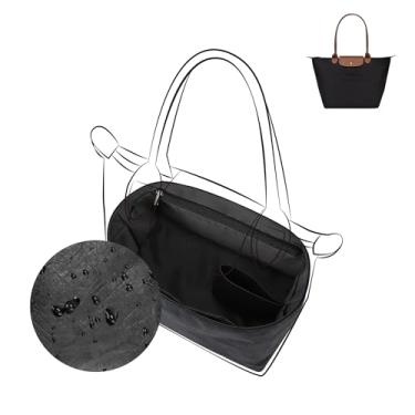 Imagem de DGAZ Bolsa organizadora leve para bolsa Longchamp-Le Pliage, bolsa de seda e DupontPaper interna para bolsa de luxo (preta, LE PLIAGE M (altura da alça: cerca de 25 cm))