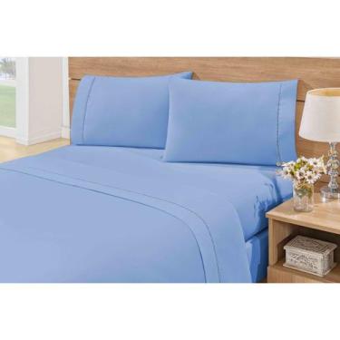 Imagem de Jogo De Lençol 3 Peças- Casal Queen 180 Fios - Branco Rosê - NoBrand, 