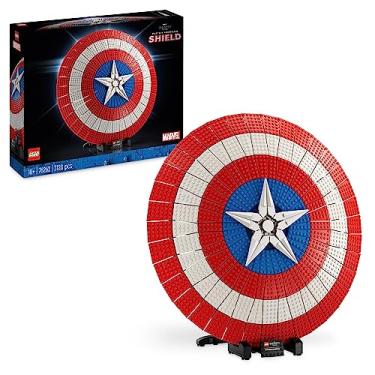 Imagem de LEGO 76262 Marvel Set escudo do capitão América, kit de construção dos Vingadores para adultos, minifigura, placa de identificação e martelo de Thor, artigo de coleção da saga do infinito