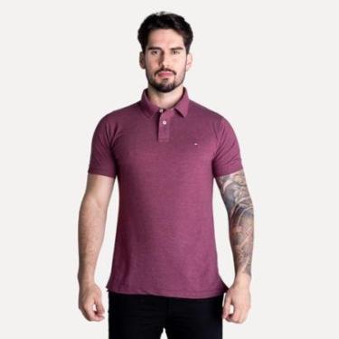 Imagem de Camisa Polo Tommy Hilfiger Bordô Mescla-Masculino